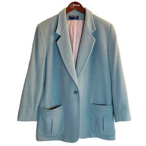 Vintage Country Shop Cashmere & Wool Women's Seafoam Blazer, Size 12
